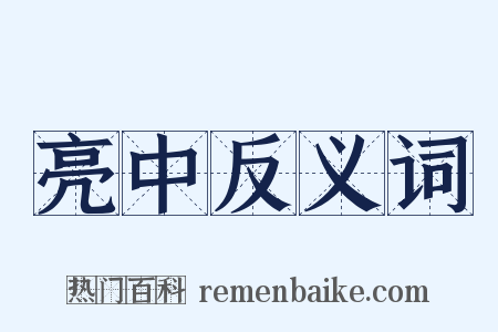 亮中反义词是什么意思的图片